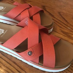 Brand new coral sandals- size 6.5. Never worn- original cost 46.99, memory foam